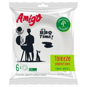 AMIGO Talerze papierowe jednorazowe duże 6 szt.