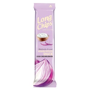 LONG CHIPS Chipsy ziemniaczane o smaku śmietany z cebulką