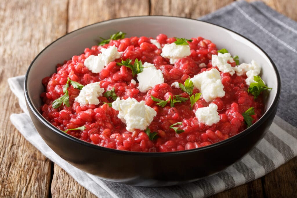 3. Risotto z burakami i serem kozim